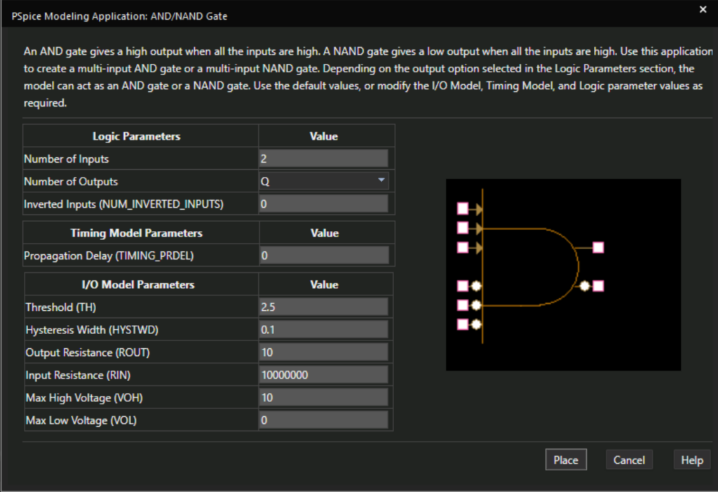 Create an AND or NAND Gate SPICE Model with the Modeling Application in PSpice