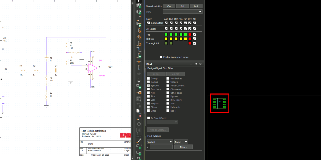 Place Components on the PCB from the Schematic with Cross-placement and cross-probing in OrCAD