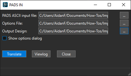 Import PADS into OrCAD X Presto with built-in translators