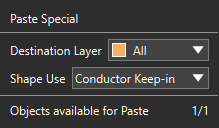 Use the paste special command in OrCAD X Presto to easily copy shapes and geometries between layers