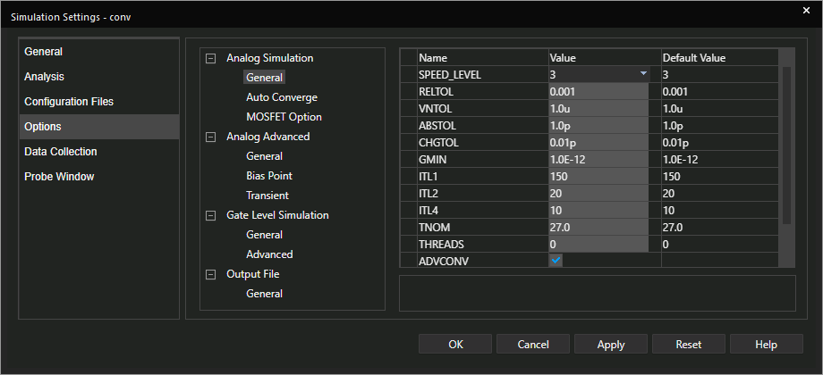 Create a persona in PSpice to reuse simulation settings across multiple designs and users.