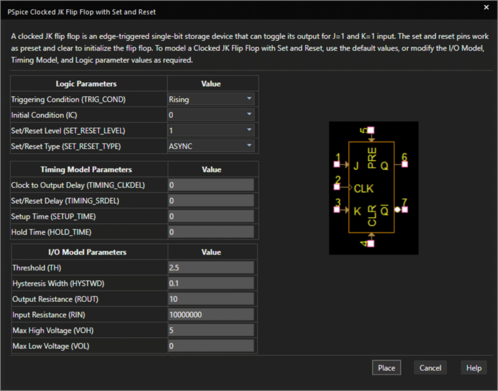 Quickly create a JK Flip-Flop SPICE Model with the Modeling Application in PSpice