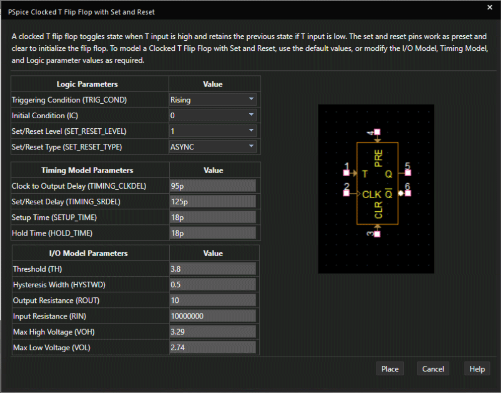 Create T Flip-Flop SPICE Models with the Modeling Application in PSpice