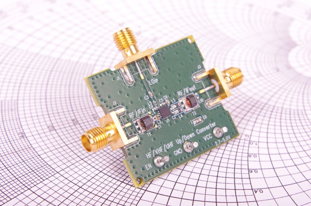 PCB of a basic RF circuit mixer