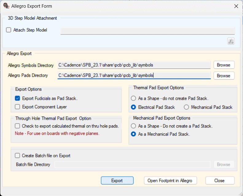 Create a PCB footprint and Export to OrCAD with EDABuilder